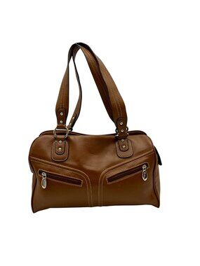 Liz & Co. Brown Vinyl Shoulder Bag